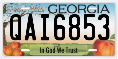 GA license plate QAI6853