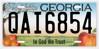 GA license plate QAI6854