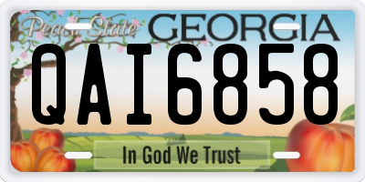 GA license plate QAI6858