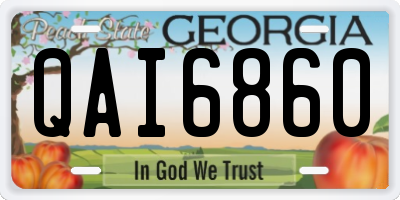 GA license plate QAI6860