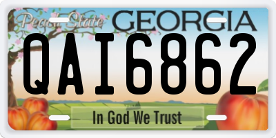GA license plate QAI6862
