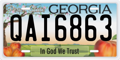 GA license plate QAI6863