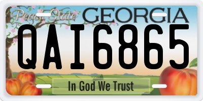 GA license plate QAI6865