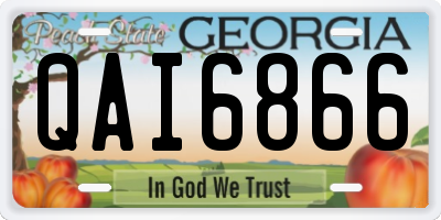 GA license plate QAI6866