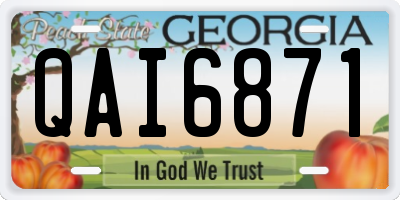 GA license plate QAI6871