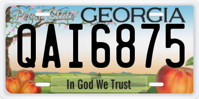 GA license plate QAI6875