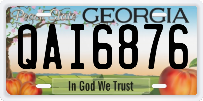 GA license plate QAI6876