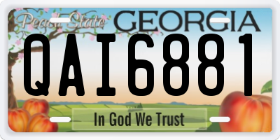 GA license plate QAI6881