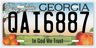 GA license plate QAI6887
