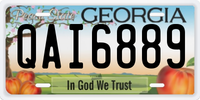GA license plate QAI6889