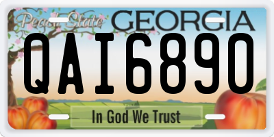 GA license plate QAI6890
