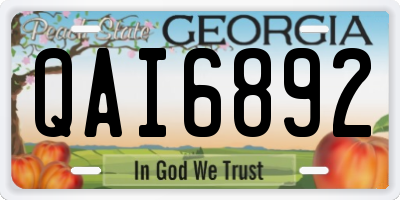 GA license plate QAI6892