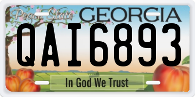 GA license plate QAI6893