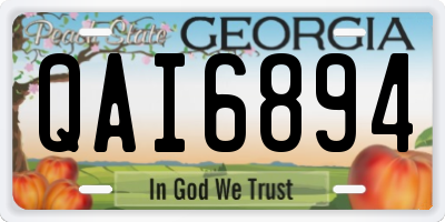 GA license plate QAI6894