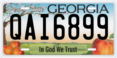 GA license plate QAI6899