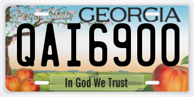 GA license plate QAI6900