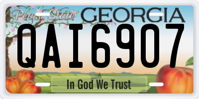 GA license plate QAI6907
