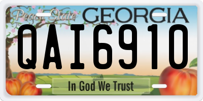 GA license plate QAI6910