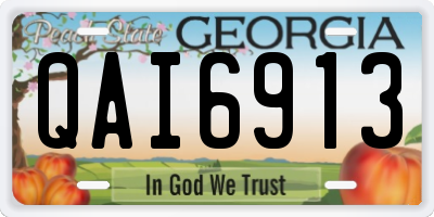 GA license plate QAI6913