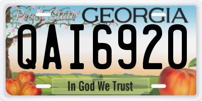 GA license plate QAI6920