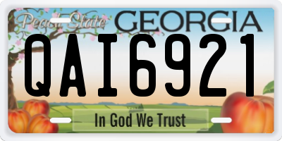 GA license plate QAI6921