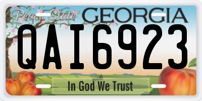 GA license plate QAI6923