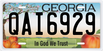 GA license plate QAI6929
