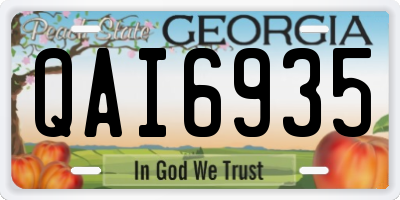 GA license plate QAI6935