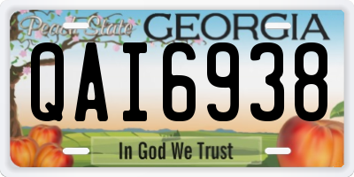 GA license plate QAI6938