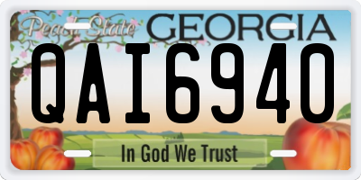 GA license plate QAI6940