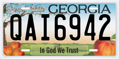 GA license plate QAI6942
