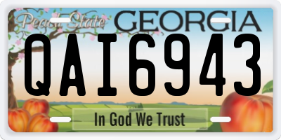 GA license plate QAI6943