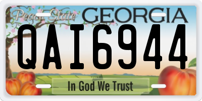 GA license plate QAI6944