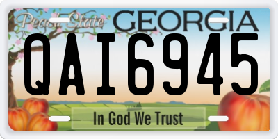 GA license plate QAI6945