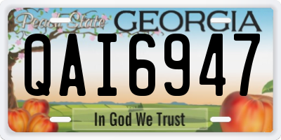 GA license plate QAI6947