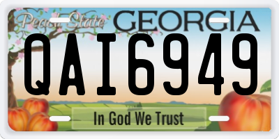 GA license plate QAI6949