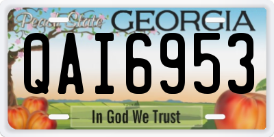 GA license plate QAI6953