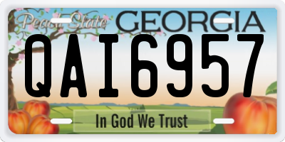 GA license plate QAI6957