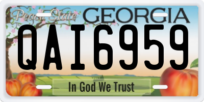 GA license plate QAI6959