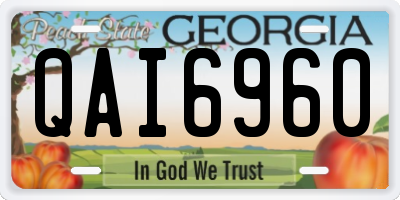 GA license plate QAI6960