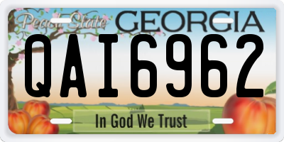 GA license plate QAI6962