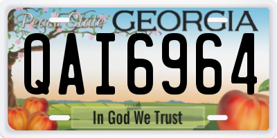 GA license plate QAI6964