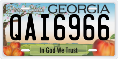 GA license plate QAI6966