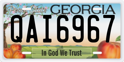 GA license plate QAI6967