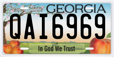 GA license plate QAI6969