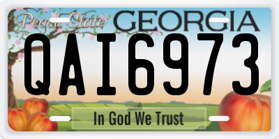 GA license plate QAI6973
