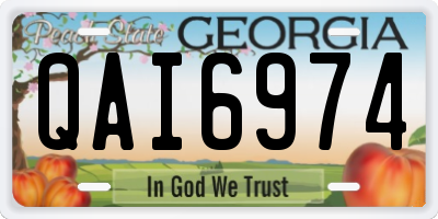 GA license plate QAI6974