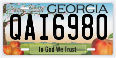 GA license plate QAI6980