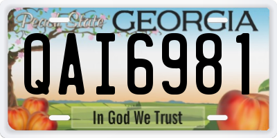 GA license plate QAI6981