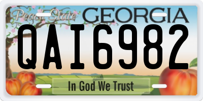 GA license plate QAI6982